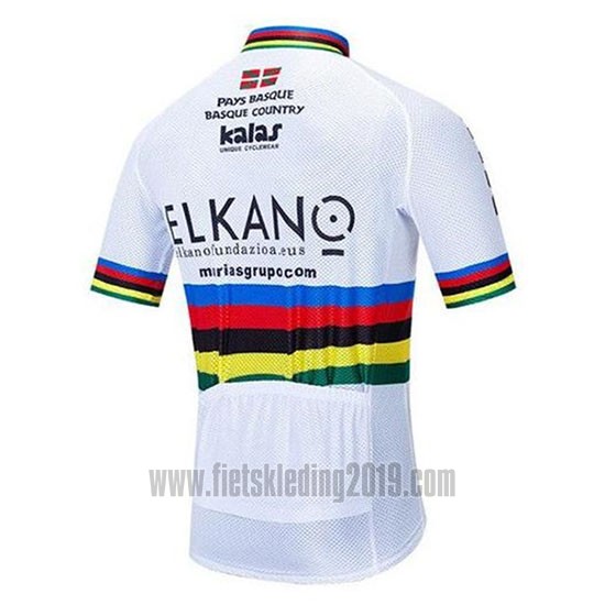 2020 Fietskleding UCI Wereldkampioen Euskadi Murias Wit Korte Mouwen En Koersbroek